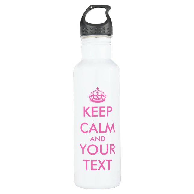 Bouteille D'eau Conception rose | de KeepCalm personnalisable (Devant)