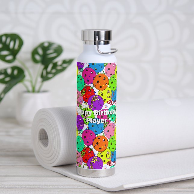 Bouteille D'eau Confetti de la fête du Pickleball et ballons Perso (Yoga)