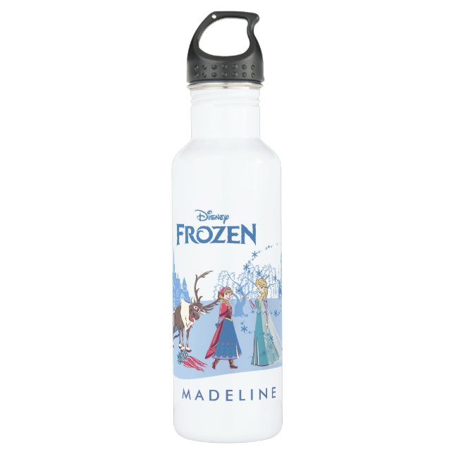 Bouteille D'eau congelé| Sven, Anna, Elsa et Olaf Blue Pastels (Devant)
