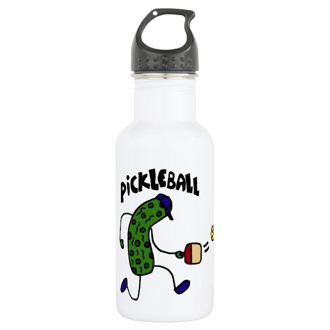 Bouteille D'eau Conserves au vinaigre drôles jouant Pickleball (Devant)