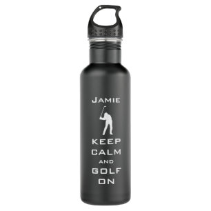 Bouteille D'eau CONSERVEZ CALME ET GOLF à votre nom