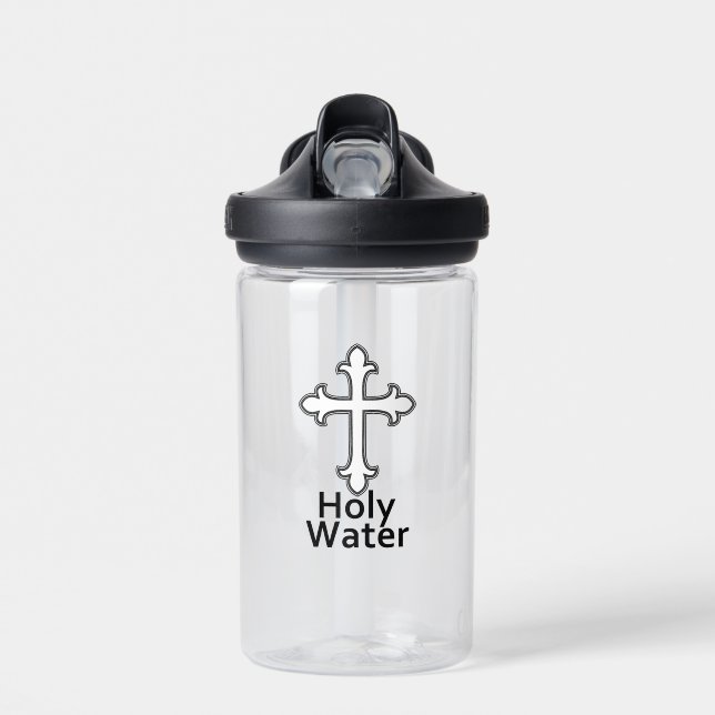 Bouteille D'eau Contour Croix christianisme Eau sainte (Avant)