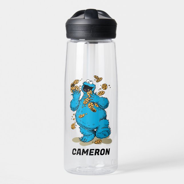 Bouteille D'eau Cookie Monster Crazy Cookies | Ajouter Votre Nom (Avant)