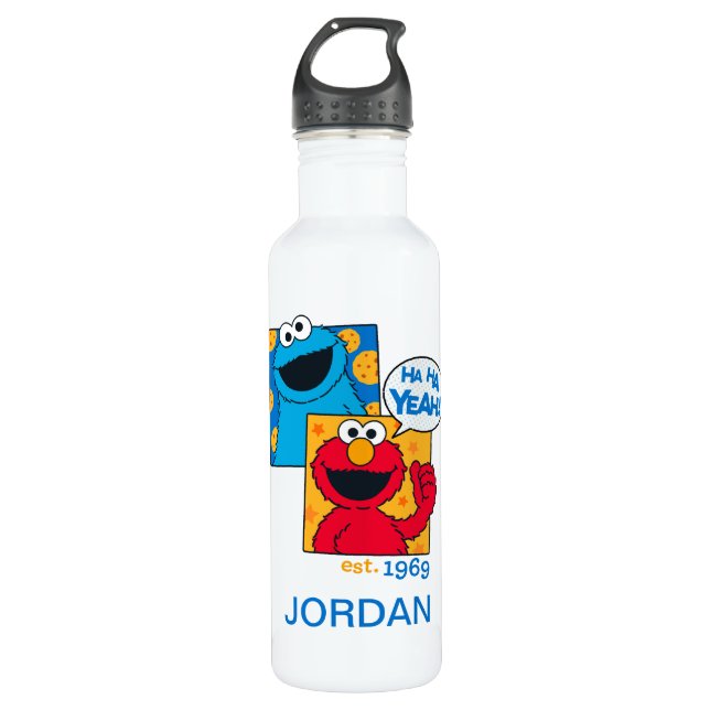 Bouteille D'eau Cookie Monster & Elmo | Ha Ha Ouais (Devant)