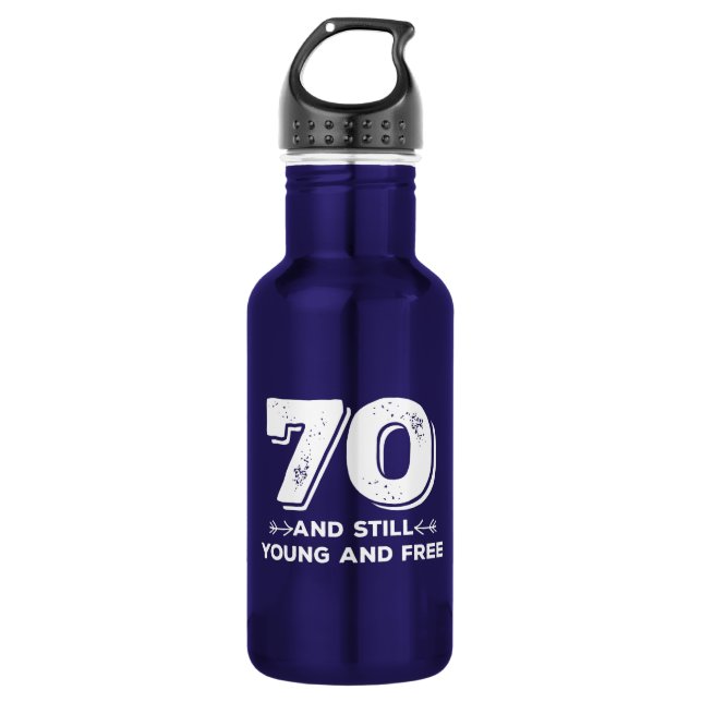 Bouteille D'eau cool jeune 70e anniversaire citation paroles (Devant)