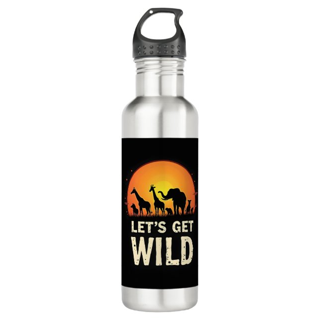 Bouteille D'eau Cool Safari Design Homme Femmes Enfants Safari Ani (Devant)