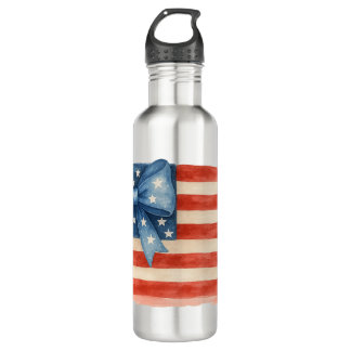 Bouteille D'eau Coquette Bow American Flag 4 juillet