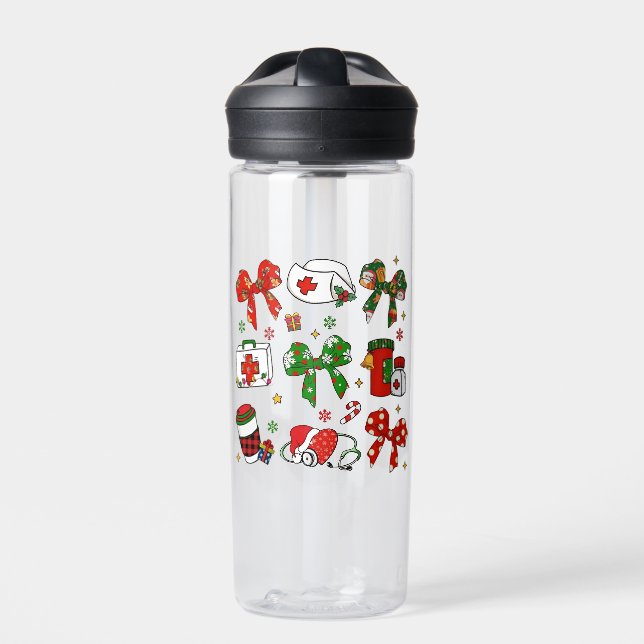Bouteille D'eau Coquette Bow Infirmière Noël Soins infirmiers Joye (Extérieur)