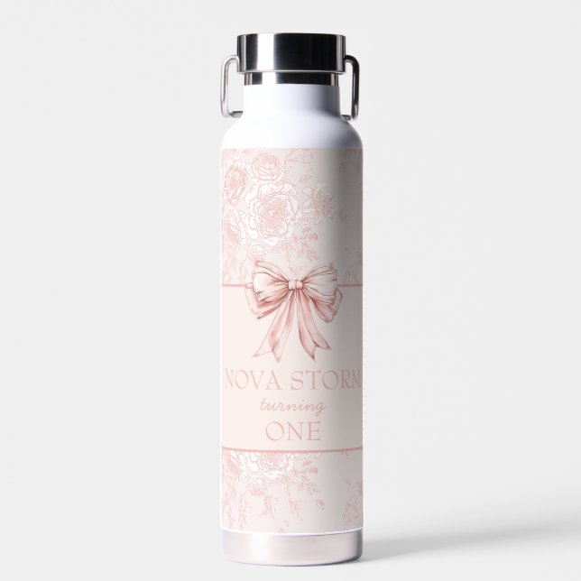 Bouteille D'eau Coquette rose pâle pour toile personnalisée Annive (Avant)
