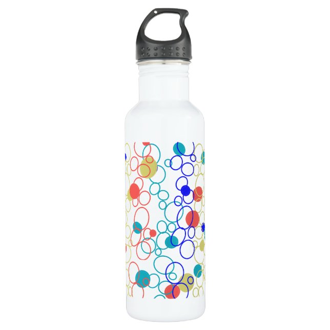 Bouteille D'eau Corail bleu Aqua Lime Cercles verts Points (Devant)