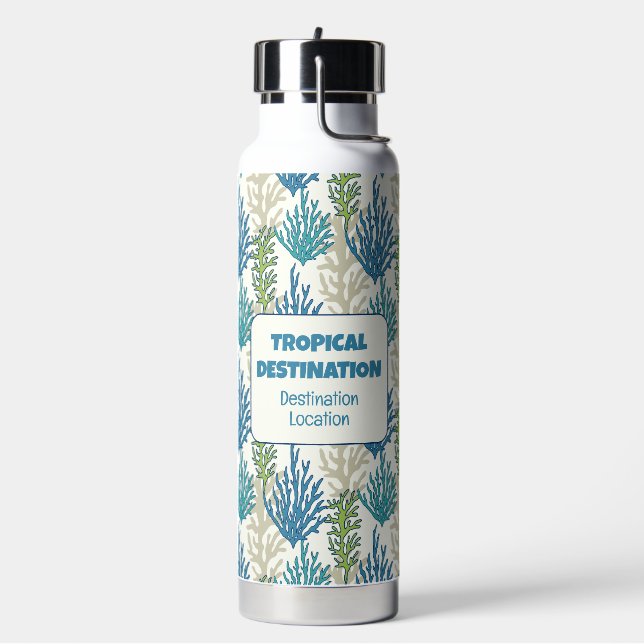 Bouteille D'eau Coral Seaweeds texte personnalisé (Gym)