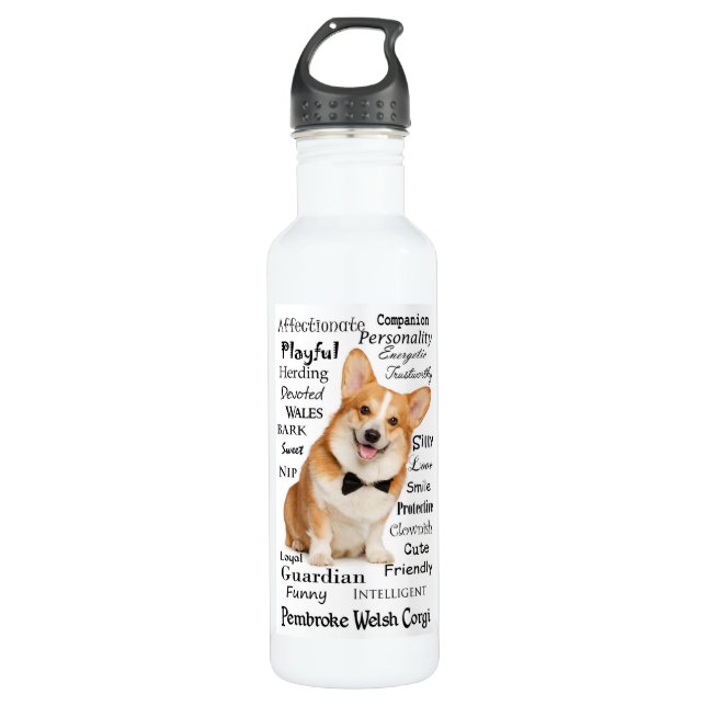 Bouteille D'eau Corgi Traits (Devant)