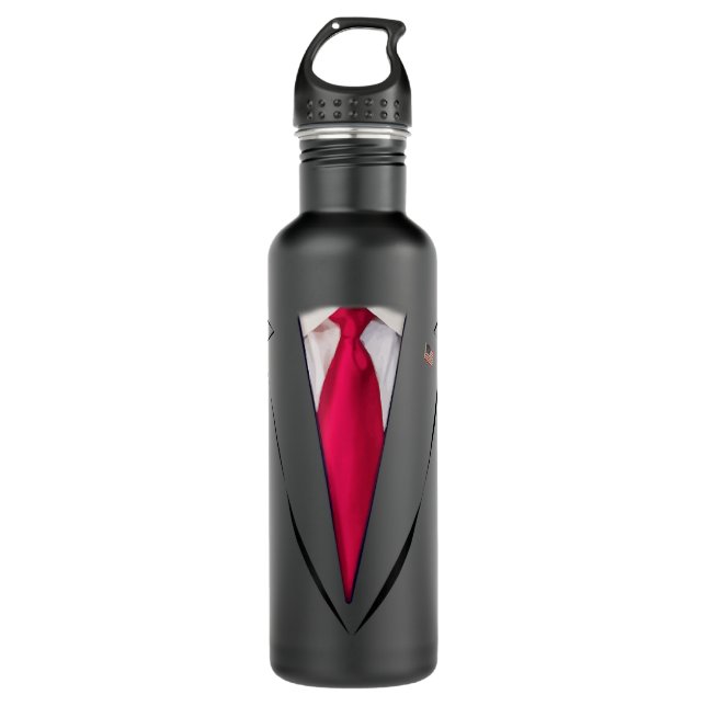 Bouteille D'eau Costume de président américain Trump, costume d'Ha (Devant)