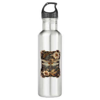 Bouteille D'eau Cottagecore Floral Dragonfly Nature Insect Animal 