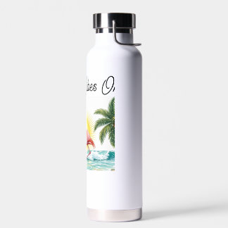 Bouteille D'eau Coucher de soleil sur la plage tropicale du Flaman