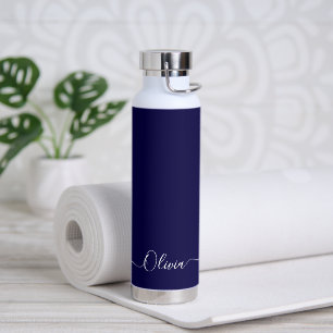 Bouteille D'eau Couleur do-it-yourself bleu marine PixDezines