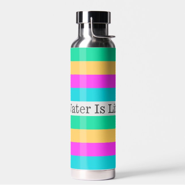 Bouteille D'eau Couleurs amusantes optimisées Texte de motivation  (Gauche)