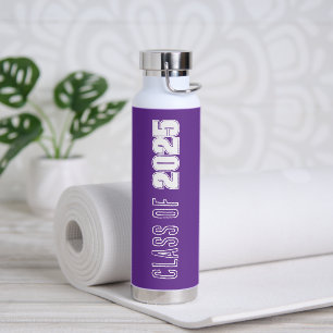Bouteille D'eau Couleurs de l'école violet et blanc Année de class