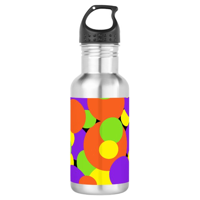 Bouteille D'eau Couleurs d'Halloween | Cercles | (Devant)