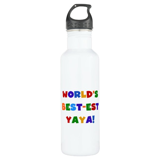 Bouteille D'eau Couleurs vives le meilleur Yaya du monde (Devant)