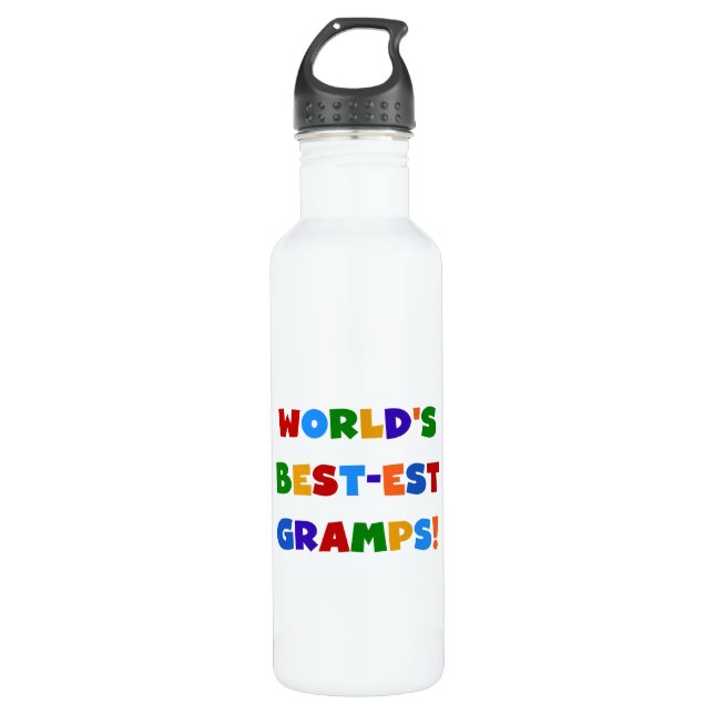 Bouteille D'eau Couleurs vives Meilleurs Gramps du monde (Devant)