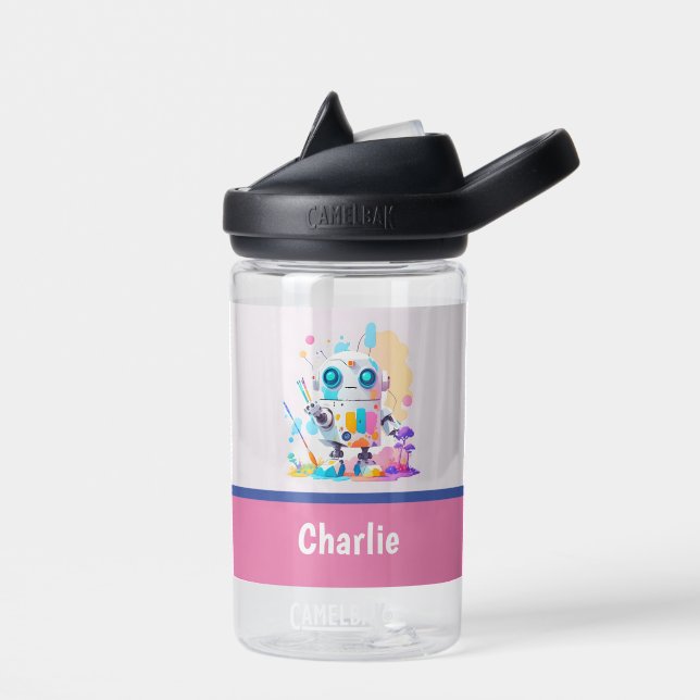 Bouteille D'eau Coup de foudre de peinture robotique (Gauche)