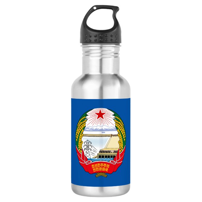 Bouteille D'eau Coupe de papier emblème nord-coréen (Devant)