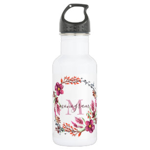 Bouteille D'eau Courbe de fleurs avec brindilles