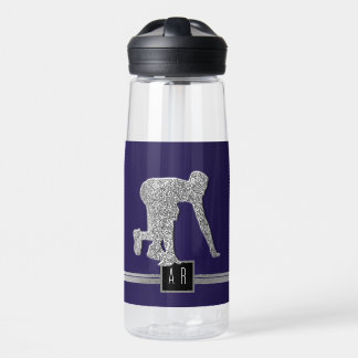 Bouteille D'eau Coureur de piste et de terrain Faux paillettes d'a