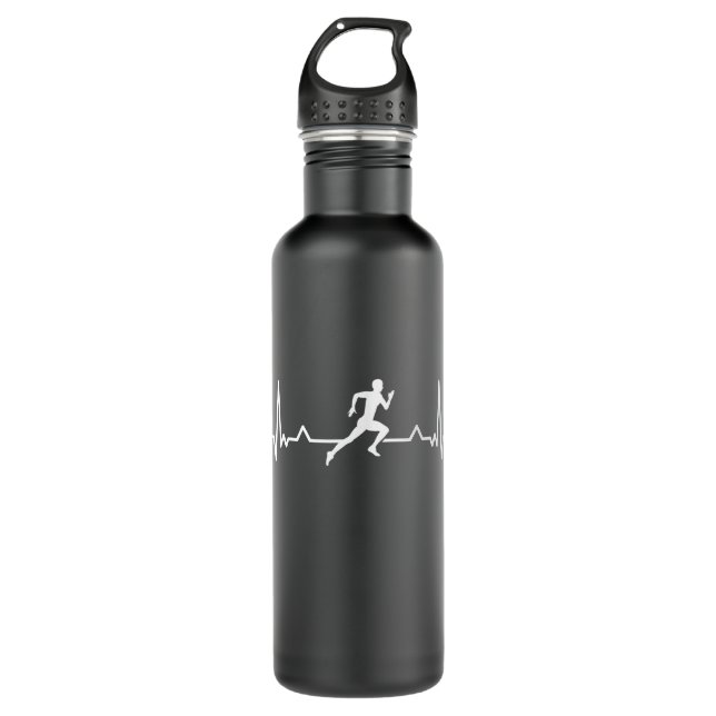 Bouteille D'eau Courir Heartbeat Runner Drôle Cadeau (Devant)
