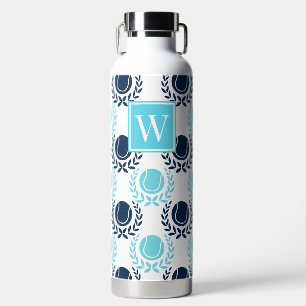 Bouteille D'eau Couronne de laurier de tennis preppy - Navy & Turq