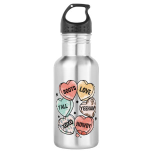 Bouteille D'eau Cowboy & Cowgirl Love   Thème occidental