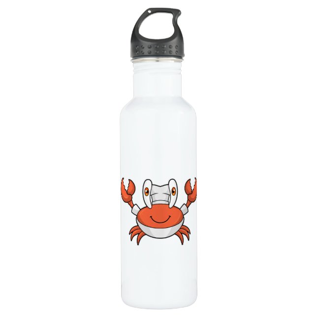 Bouteille D'eau Crabe comme cuire avec casquette de Cuisine (Devant)