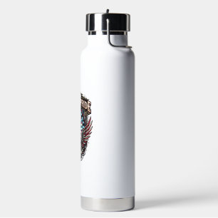 Bouteille D'eau Crâne Cyber Liberté Patriotique Futur Cyberpunk Gr