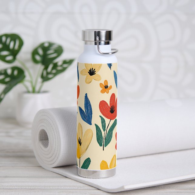 Bouteille D'eau Crayon and Butterfly Flowers (Yoga)