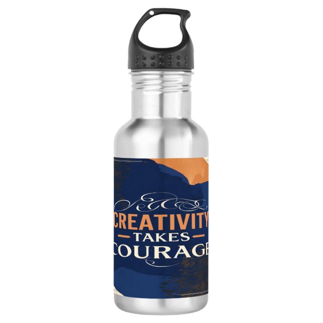 Bouteille d'eau Créativité demande du courage (Devant)