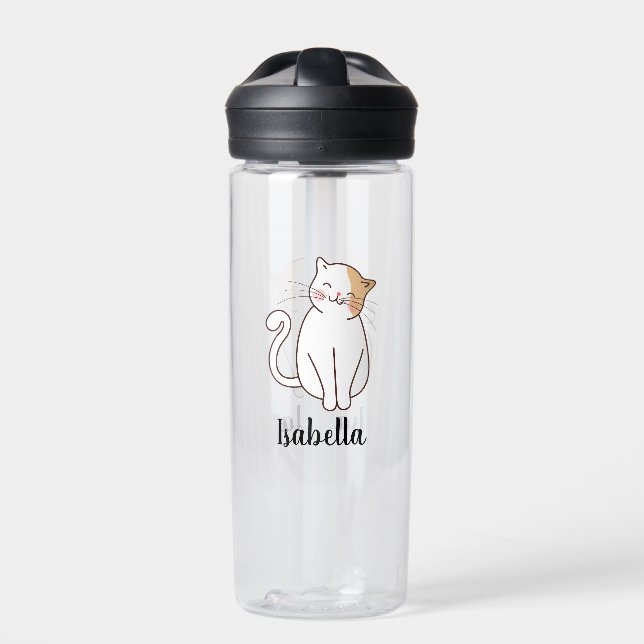 Bouteille D'eau Créez votre propre nom de chat mignon (Extérieur)