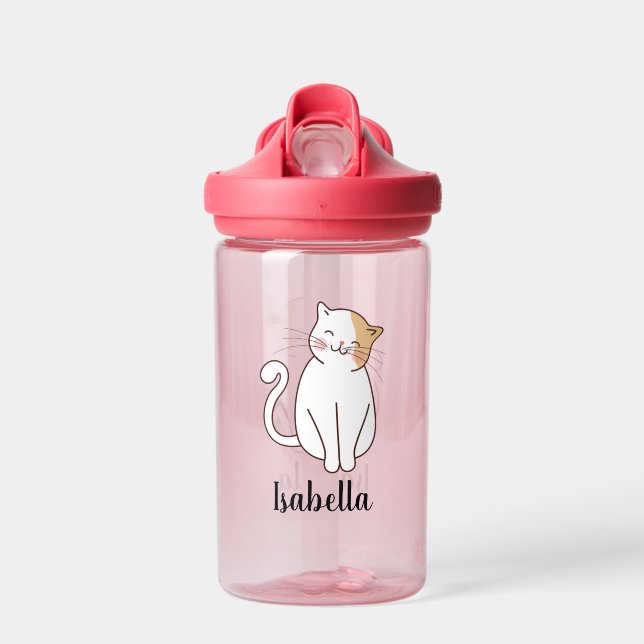 Bouteille D'eau Créez votre propre nom de chat mignon (Avant)