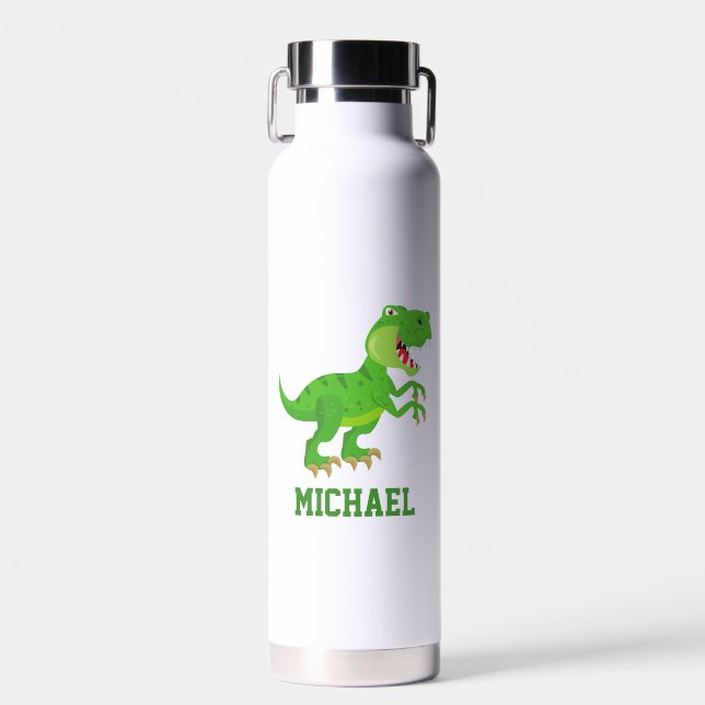 Bouteille D'eau Créez votre propre nom de dinosaure T-rex (Avant)