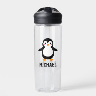 Bouteille D'eau Créez votre propre nom de pingouin mignon