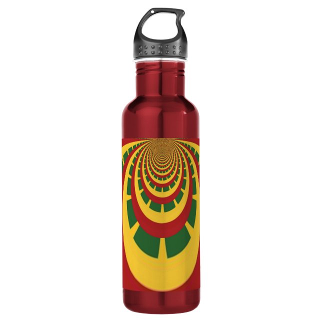 Bouteille D'eau Créez votre propre Red Goden Green Jamaïque Rasta (Devant)