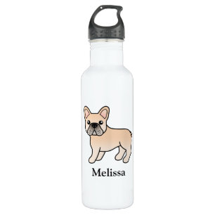 Bouteille D'eau Crème French Bulldog mignonne Dessin & Nom