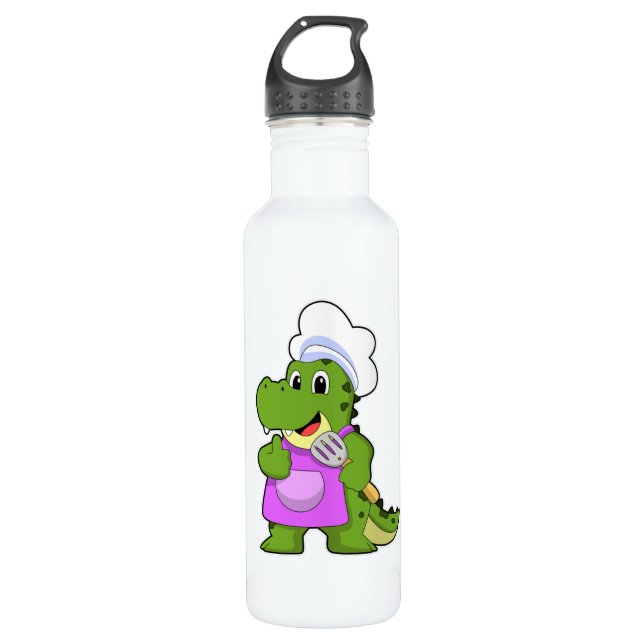 Bouteille D'eau Crocodile comme faire cuire avec de la spatule (Devant)