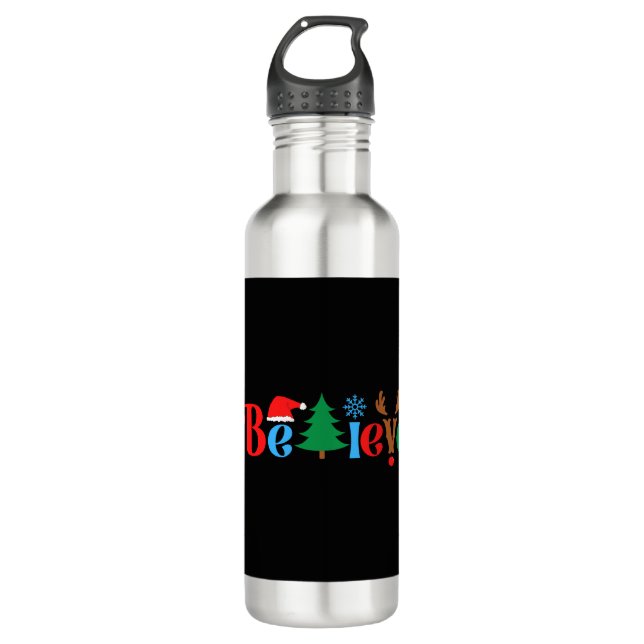 Bouteille D'eau Croire de Noël (Devant)