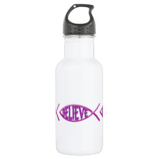 Bouteille D'eau Croire Poisson- Rose