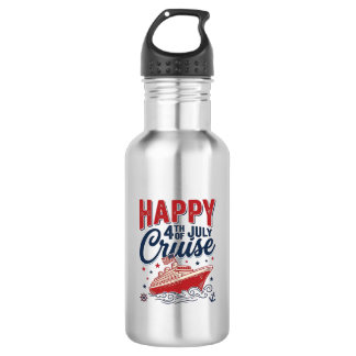 Bouteille D'eau Croisière vintage patriotique du 4 juillet Happy_1