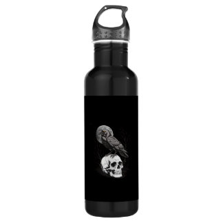 Bouteille D'eau Crow, F-Caw-F Funny Bird Moon Gothic Adult Humor C