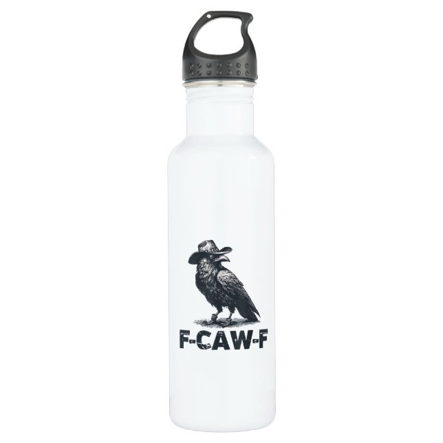 Bouteille D'eau Crow F-Caw-F Retro Crow Lover (Devant)