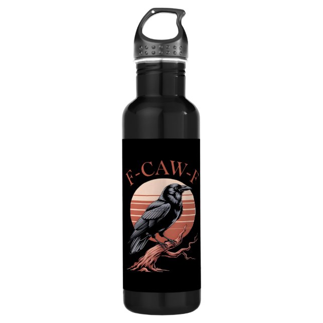 Bouteille D'eau Crow Gothic Funny F-Caw-F Humor Classic Style (Devant)