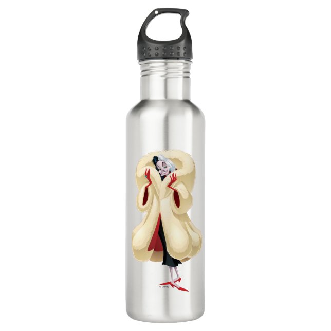Bouteille D'eau Cruella de Vil| Fourrure à la mode (Devant)